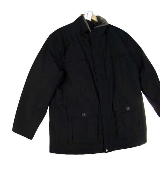 Mens Black Andrew Marc Long Sleeve Windbreaker Jacket Size XL image number 1