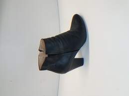 Whistles  Tip Tone Black Leather Zip High Heel Ankle Boots Women's Size 9.5