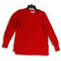 Womens Red Long Sleeve Knitted Crew Neck Pullover Sweater Size Medium image number 1