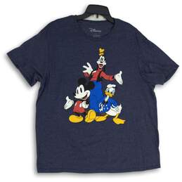Disney Mens Gray Graphic Print Crew Neck Short Sleeve Pullover T-Shirt Size XL