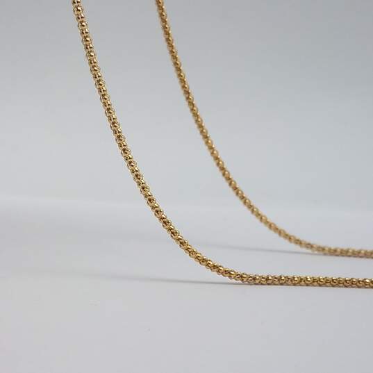 14k Gold Singapore 18 Inch Chain w/Cz Cross Pendant 4.8g image number 2