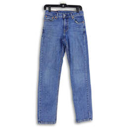 Mens Blue Denim Medium Wash 5-Pocket Design Straight Leg Jeans Size W29 L32