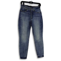 Womens Blue Denim Medium Wash Stretch Pockets Skinny Jeans Size 8/29