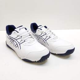 Asics Mens White Navy Gel-PRESHOT Golf Shoes sz 14