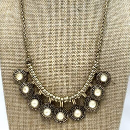 Designer Lucky Brand Gold Tone Medallion Charms Clasp Collar Necklace