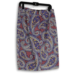 NWT Womens Multicolor Paisley Elastic Waist Straight & Pencil Skirt Size 8 alternative image