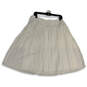 Womens White Pleated Elastic Waist Short Pull-On A-Line Skirt Size 12 image number 2