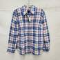 NWT Talbot's WM's Blue Plaid Cotton Button Down Long Sleeve Shirt Size M image number 1