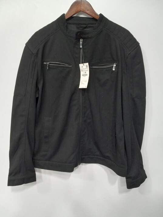 Men's Zara Textured Biker Jacket Sz XL NWT image number 1