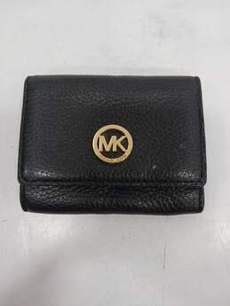 Michael Kors Black Leather Tri-Fold Wallet