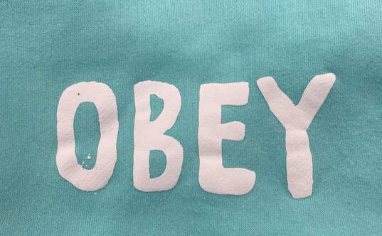 Obey Green Hoodie Sweatshirt - Size SM image number 4