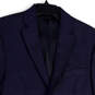 Mens Blue Houndstooth Notch Lapel Long Sleeve Two Button Blazer Size 38R image number 3