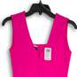 NWT Womens Pink Sleeveless Back-Zip Wide Strap Peplum Mini Dress Size S image number 4