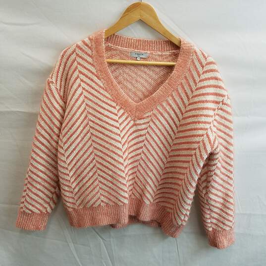 FRNCH Paris Women's Pink Striped Soft Acrylic Sweater Size S image number 1