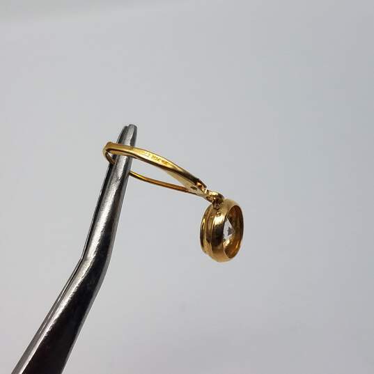 JCM 14k Gold Cubic Zirconia Lever Back Earring 1.6g image number 5