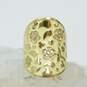 Lauren G Adams Goldtone Cubic Zirconia Accented Flowers Yellow Enamel Saddle Band Ring 14.8g image number 1