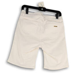 NWT Womens White Denim Flat Front Stretch Pockets Bermuda Shorts Size 2 alternative image