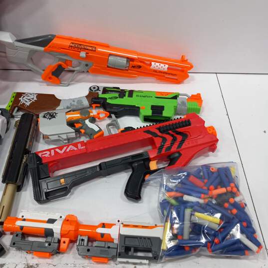 Bundle of 6 Assorted NERF Blasters w/Accessories and Ammo image number 2