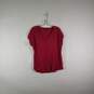 Womens Regular Fit V-Neck Short Sleeve Pullover Blouse Top Size Large image number 1