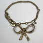 Designer Juicy Couture Gold-Tone Lobster Clasp Bow Charm Necklace image number 3