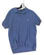 Mens Blue Short Sleeve Collared Casual Polo Shirt Size Large image number 1