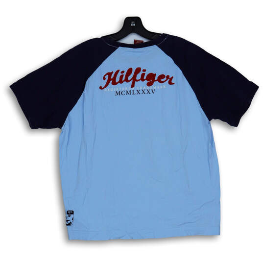 Mens Blue Short Sleeve Crew Neck Pullover Baseball T-Shirt Size Large image number 2