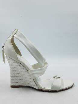 Authentic Burberry White Wedge Sandal W 9.5