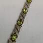 FAS Sterling Silver Peridot Diamond XO Link 7.5inch Bracelet 13.7g image number 4