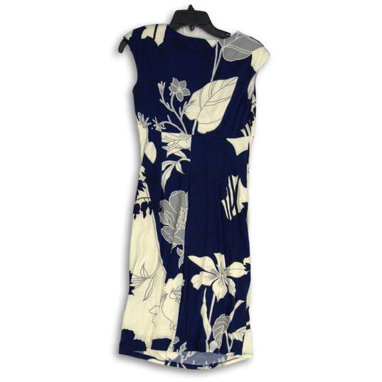 NWT Womens Multicolor Floral Surplice Neck Sleeveless Sheath Dress Size 2 image number 2