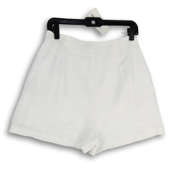 NWT Womens White Flat Front Elastic Waist Pull-On Sweat Shorts Size 10 image number 2