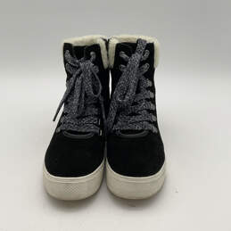 NIB Womens Warner 166041 Black White Faux Fur Lace Up Snow Boots Sz 7.5 M alternative image