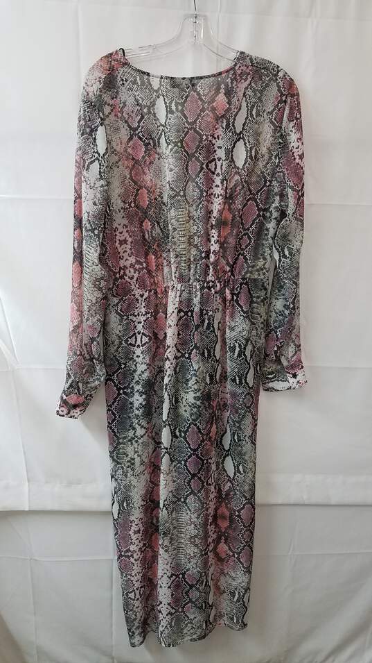Reptile Print Shirt Dress In Pink Topshop Size 12 image number 2