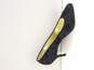 Rene Mancini Black Velvet Floral Pump Heels Women's Size 38 EU image number 1