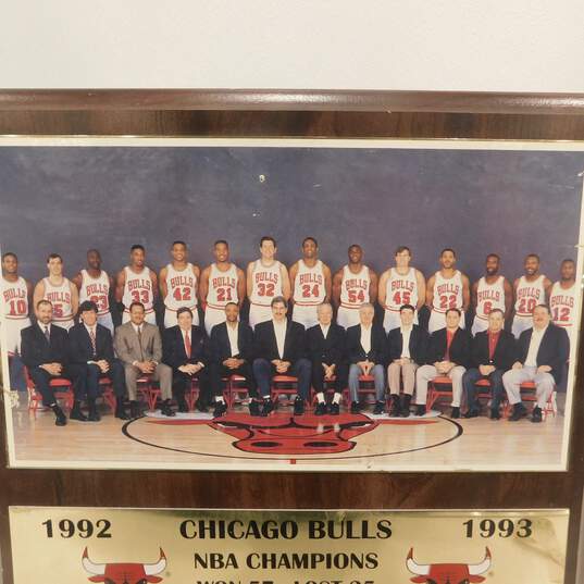 1992-1993 Chicago Bulls NBA Champions Wall Plaque Jordan Pippen image number 5