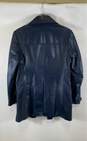 Vintage Philippe Monet Mens Blue Pockets Long Sleeve Leather Jacket Size 36 image number 2