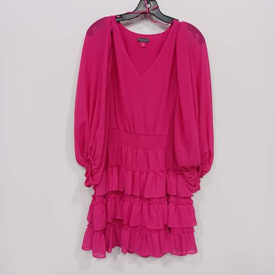 Vince Camuto Pink Long Sleeve Tiered Dress Women's Size L image number 1