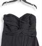David's Bridal Womens Black Sweetheart Neck Back Zip Strapless Mini Dress Sz 14 image number 3