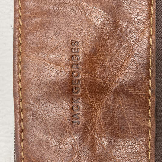 Womens Black Brown Leather Adjustable Strap Outer Zip Pockets Crossbody Bag image number 8