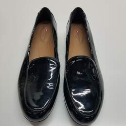 WMNS CLARKS UNSTRUCTURED PATENT LEATHER SLIP ON SHOES SIZE 9
