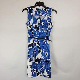 Tommy Hilfiger Women Blue Floral Sleeveless Dress NWT sz 0