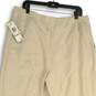 NWT Kasper Womens Tan Flat Front Slash Pocket Straight Dress Pants Size 14 image number 4