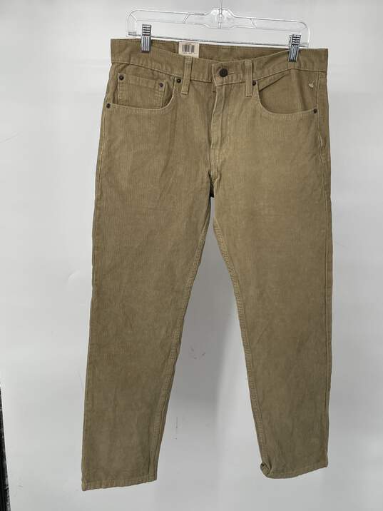 Mens 502 Khaki Corduroy Stretch Tapered Leg Jeans Size 32 X 30W-0528921-S image number 1