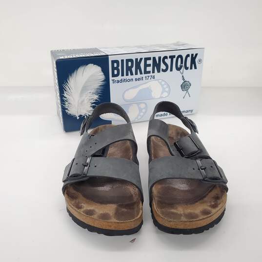 Vintage Birkenstock Milano Basalt Black Nubuck Sandals Unisex Size M 5 | W 7 image number 1