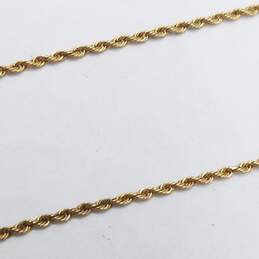 14K Gold 17.25" Rope Chain Necklace W/Half Best Friend Heart Pendant 2.9g alternative image