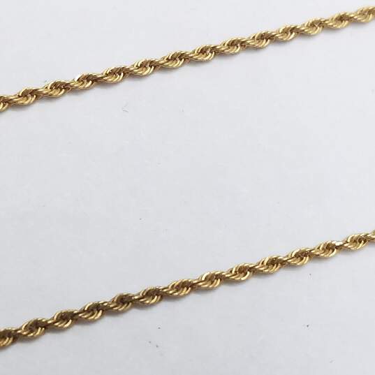 14K Gold 17.25" Rope Chain Necklace W/Half Best Friend Heart Pendant 2.9g image number 2