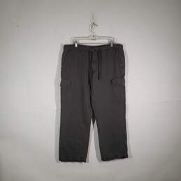 Mens Drawstring Waist Slash Pockets Straight Leg Pull-On Cargo Pants Size 38X32