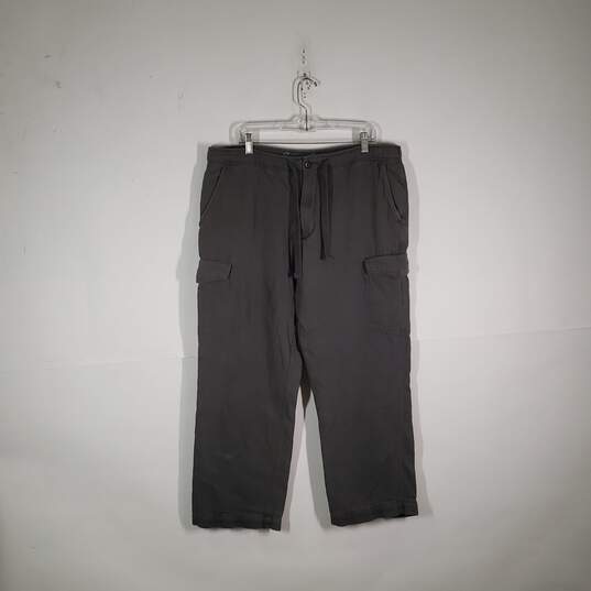 Mens Drawstring Waist Slash Pockets Straight Leg Pull-On Cargo Pants Size 38X32 image number 1