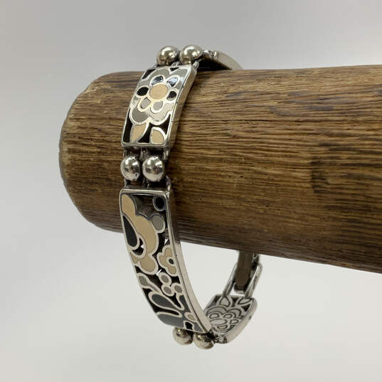 Designer Brighton Silver-Tone Curly Scrolls Bar Links Chain Bracelet image number 1