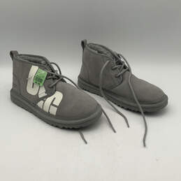 Womens Neumel Gray Suede Fur Lined Round Toe Lace Up Chukka Boots Size 10 alternative image