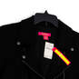 NWT Womens Black Long Sleeve Collared Full Zip Motorcycle Jacket Size M image number 3